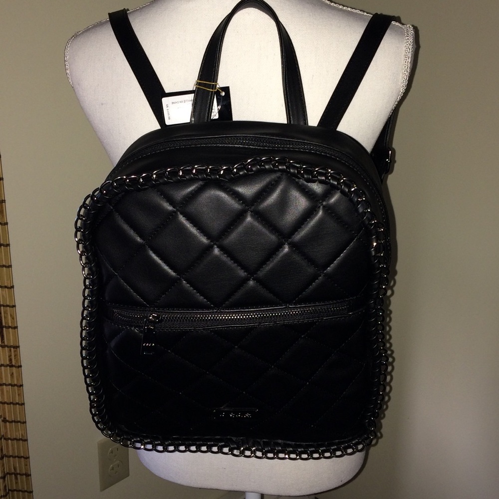 NEW BeBe Black Devon Quilted Backpack - Picture 1 of 6